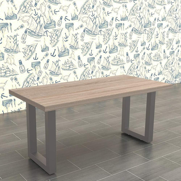 Melko 2er Set Tischbeine aus Stahl 70 x 72 cm Tischkufen Vierkantrohr Tischuntergestell Möbelbeine E
