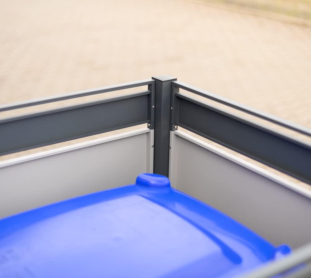 WESTMANN 1er Mülltonnenverkleidung Planum | Metall 80x80x120 cm Grau/Hellgrau | Mülltonnen Sichtschu