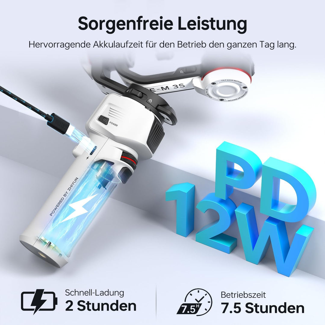 ZHIYUN Crane M3S [Official] Gimbal Stabilisator für Kamera Spiegellose/Smartphone/Action Cam/Gopro,