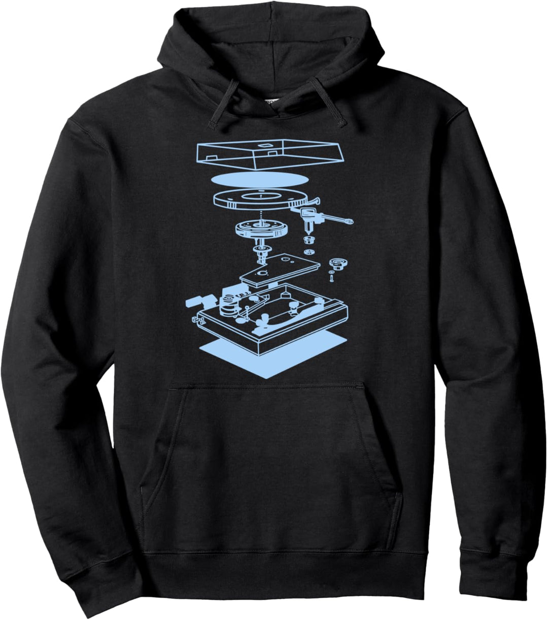 Plattenspieler Musikdrehtisch Schaltplan DJ Pullover Hoodie