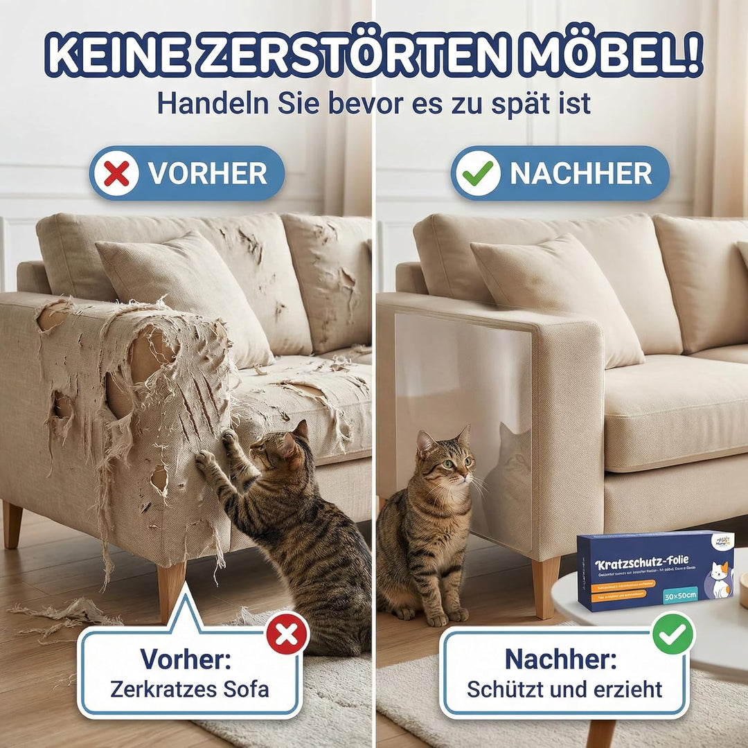 HomePetWorld Kratzschutzfolie Katze, Selbstklebende transparente Anti Kratz Folie als Kratzschutz od