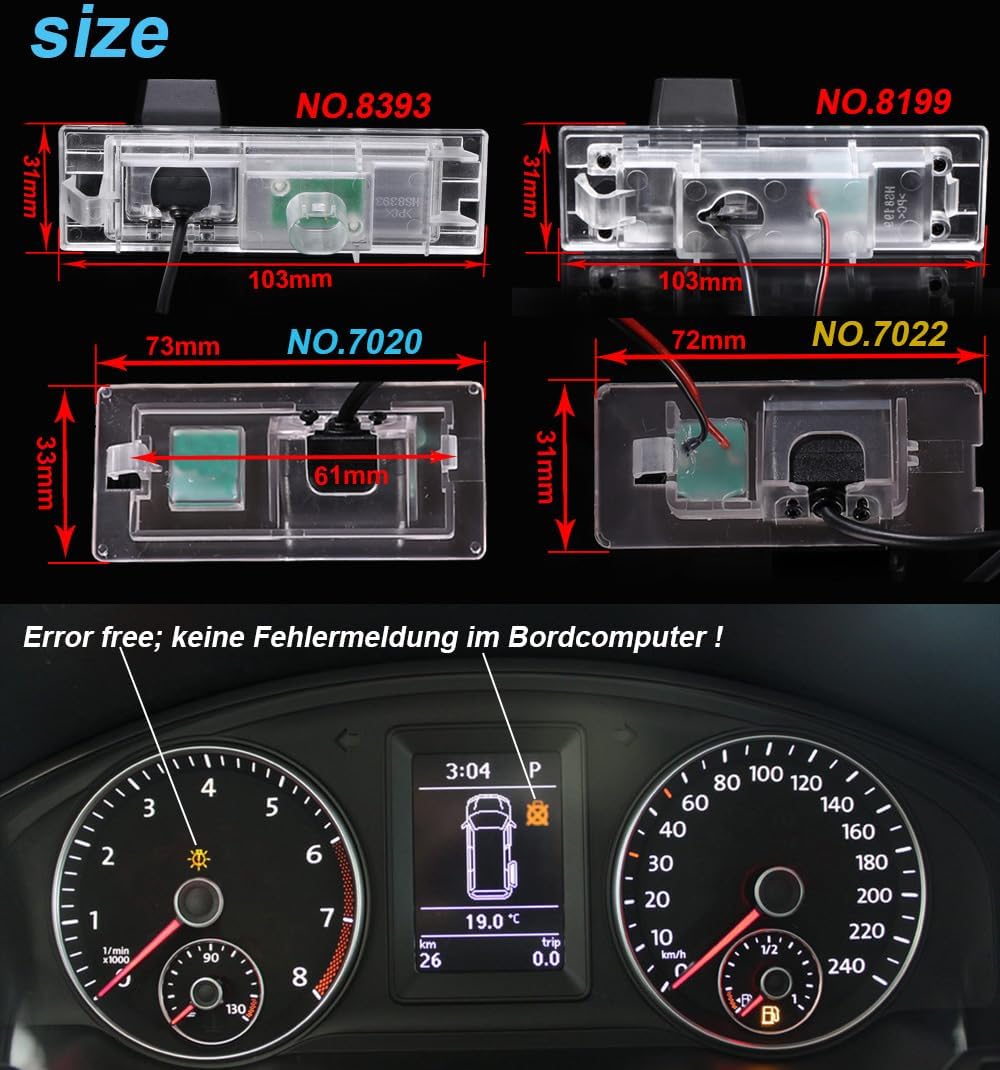 1280P Super HD Nachtsicht Rückfahrkamera Ersatz Pür BMW Mini Cooper Kombi Limousine R55 R56/Converti