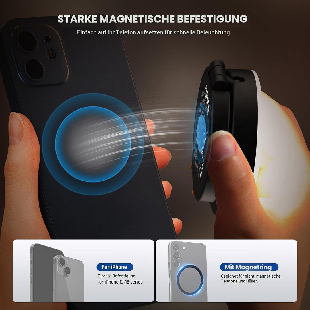 NEEWER Entry Level Version Magnetische Selfie Licht kompatibel mit iPhone MagSafe, 4 Modus CRI95+ 91