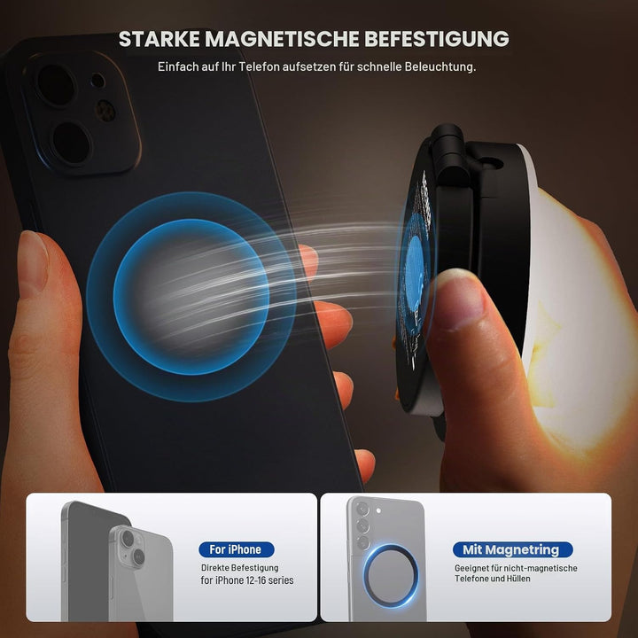 NEEWER Entry Level Version Magnetische Selfie Licht kompatibel mit iPhone MagSafe, 4 Modus CRI95+ 91