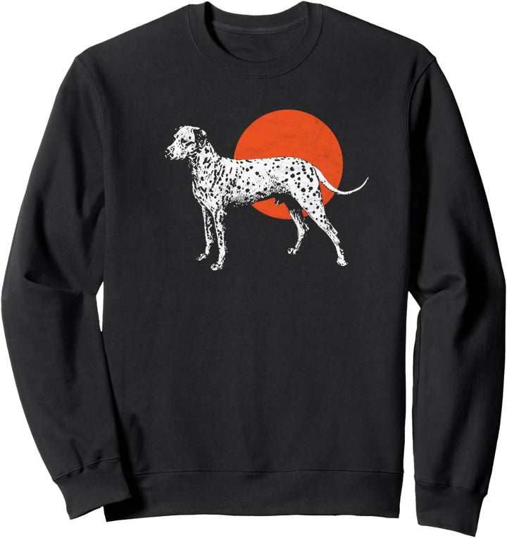 Minimalist 80's Sun Vibe Retro Dalmatian Dog Breed Vintage Sweatshirt