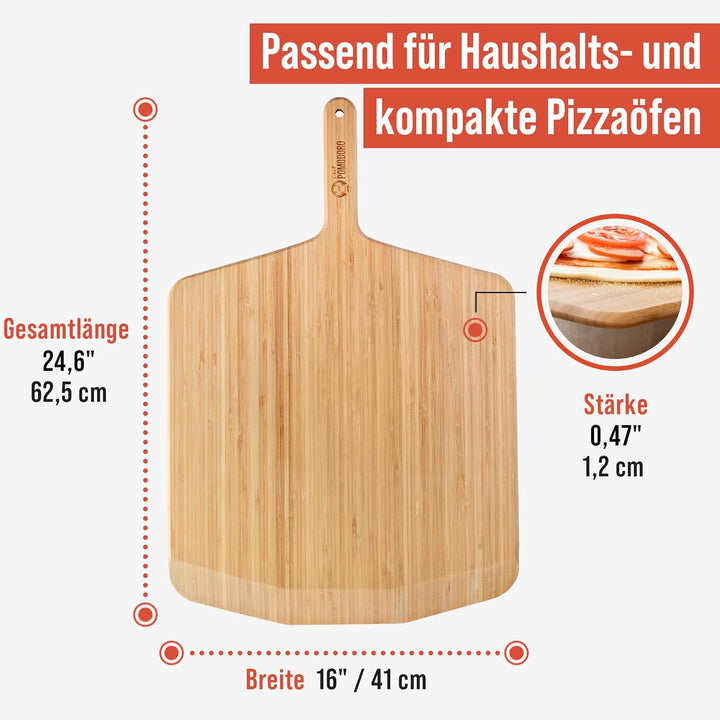 Chef Pomodoro 40,6 cm Bambus Pizzaschieber Holz Pizzaschieber 16 Zoll Hausgemachte Holz Pizzaschiebe