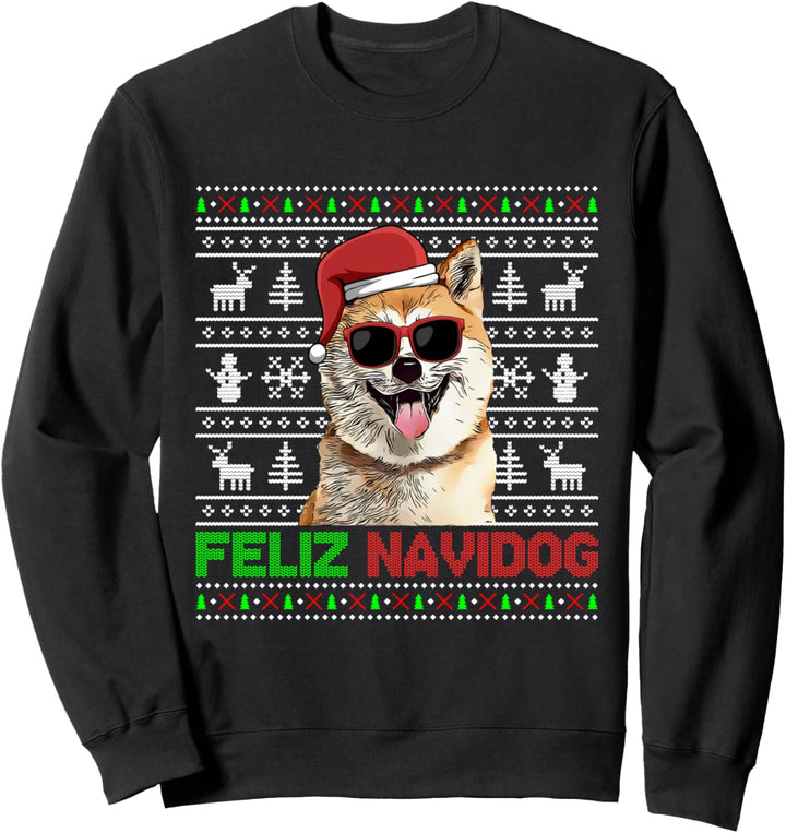 Akitas Dog Feliz Navidog Lustige Weihnachten Sweatshirt