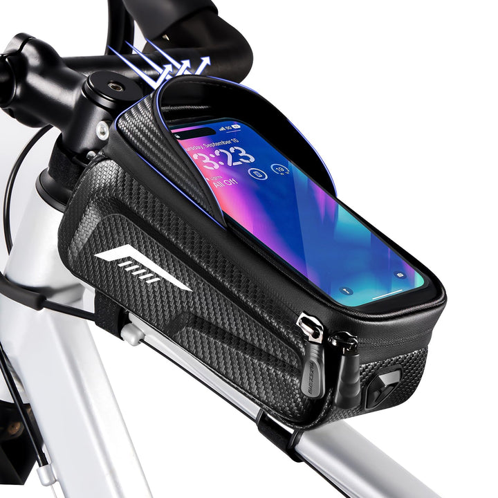 Fahrradtasche Rahmen, Wasserdicht Fahrrad Rahmentasche, Oberrohrtasche Fahrrad mit 3D Sonnenblende u