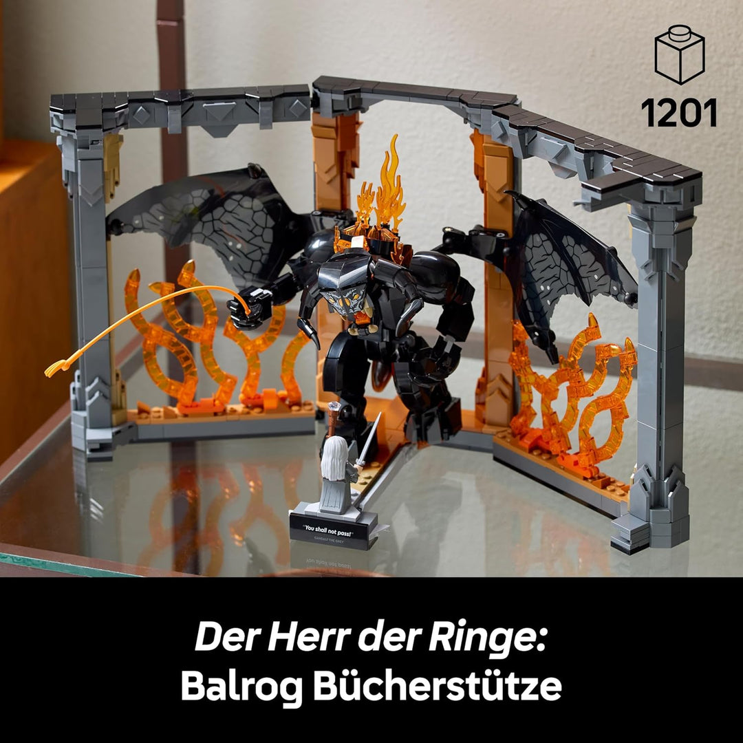 LEGO Icons Der Herr der Ringe: Balrog Bücherstütze – Spielzeug für Erwachsene zum Ausstellen – Model