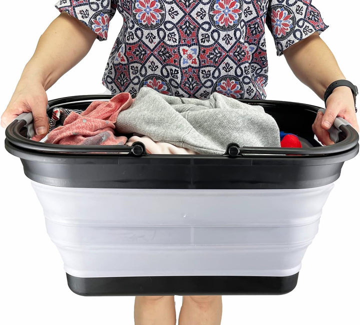 29 l zusammenklappbare Wanne mit Griff, tragbarer Picknickkorb, platzsparender Aufbewahrungsbehälter