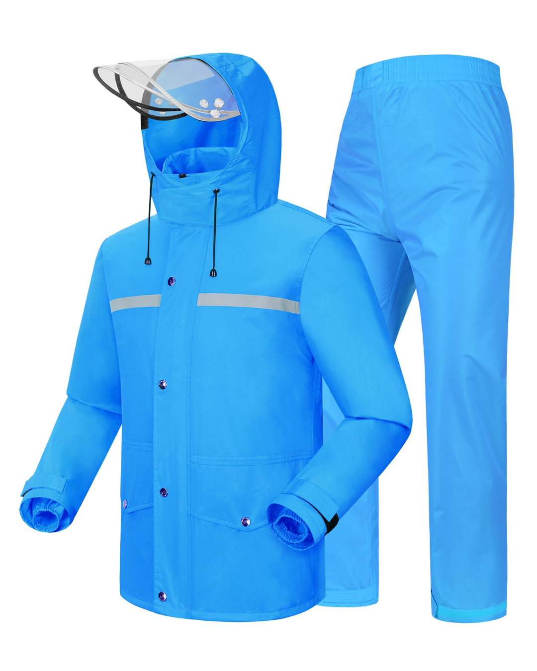 Coutyuyi Herren & Damen Regenanzug Reflektierender 100% Wasserdichter Anzug Outdoor Regenmantel Wind