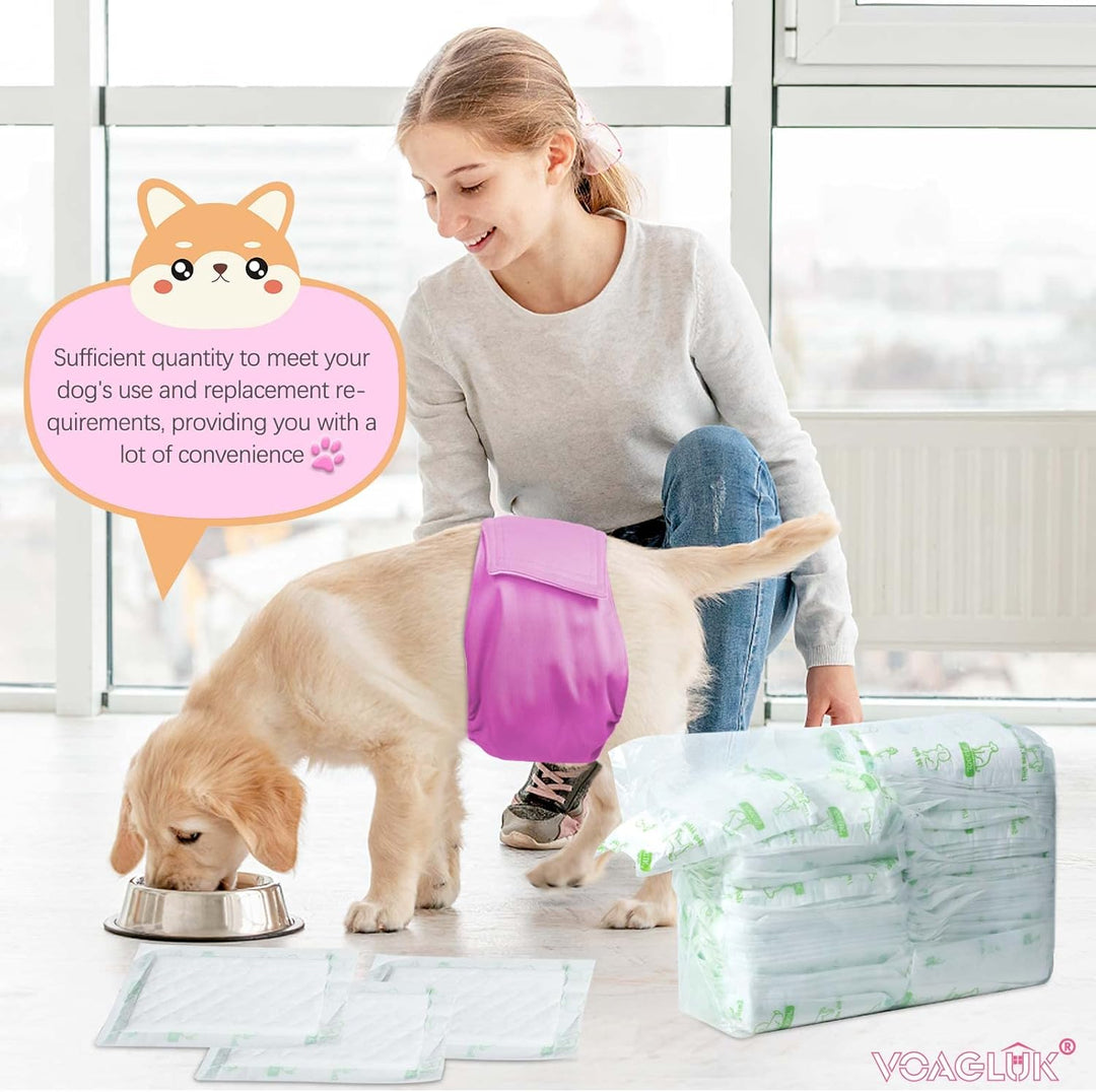 Hundewindeleinlagen für männliche und weibliche Hunde, 100 ct, super saugfähige Einweg-Hundewindeln,