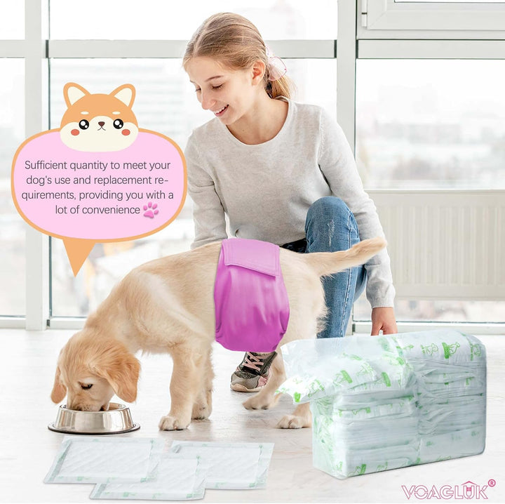 Hundewindeleinlagen für männliche und weibliche Hunde, 100 ct, super saugfähige Einweg-Hundewindeln,