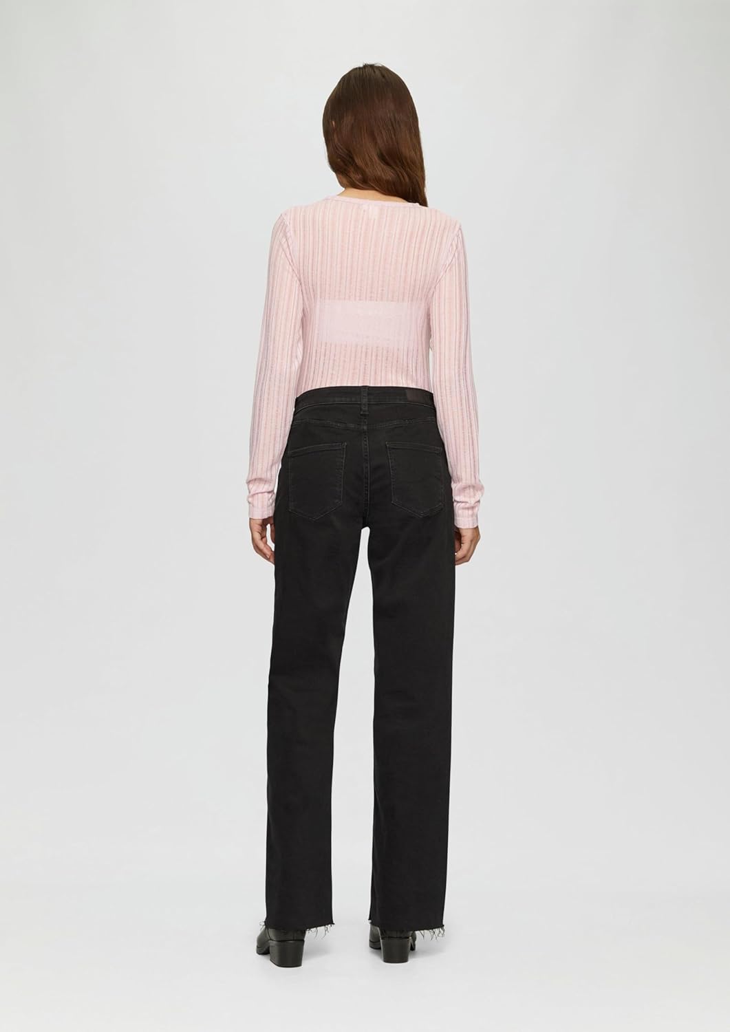 QS Leicht transparentes Longsleeve mit Strukturmuster XXL 4176_altrosa, XXL 4176_altrosa
