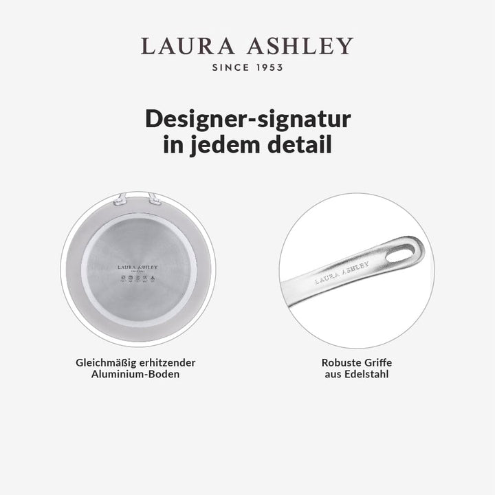 Laura Ashley Wokpfanne 30 cm Antihaftbeschichtet mit Multi-Herd- und Induktionskompatibilität – Stil