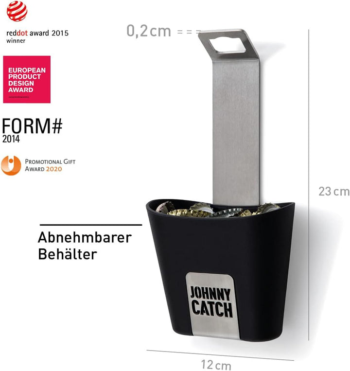 höfats- Johnny Catch Cup - Edelstahl Flaschenöffner mit Auffangbehälter - fängt bis zu 60 Kronkorken