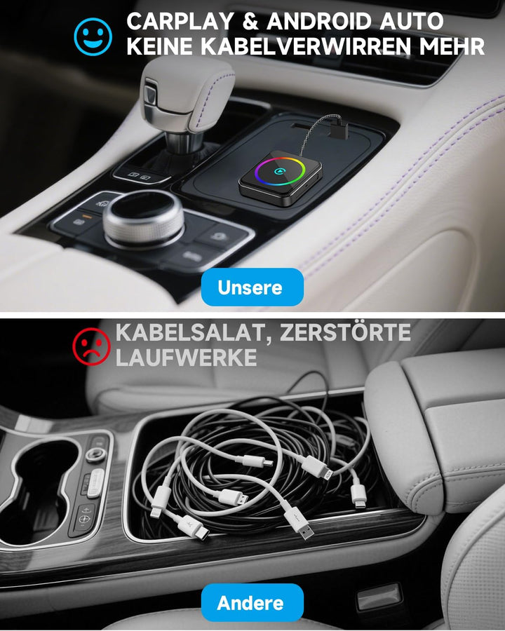 Veement 2-In-1 Carplay Wireless Adapter, Android Auto Wireless Adapter von Carplay Wired Auf Wireles