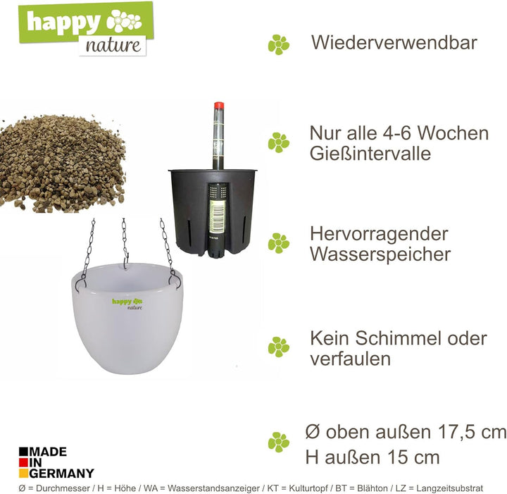 happy nature Set4 4 teilig Keramik Blumenampel Venus 13/12 Weiss Ø 17.5 cm H 15 cm für Erdpflanzen