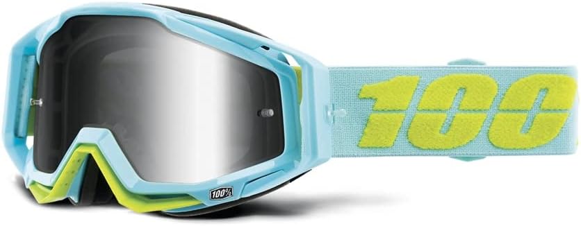 100% Racecraft Goggle Pinacles,Erwachsene, Spiegel Silber Linse Silber/Hellblau, Silber/Hellblau