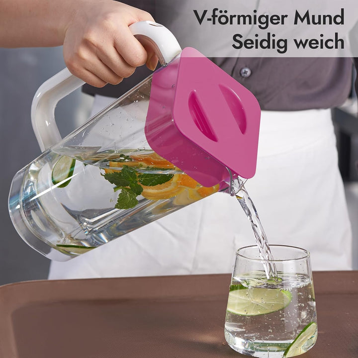 CURTA krug 2liter gefäss mit deckel Wasserkrug Mit Deckel Mit Griff mit Skala,2 liter pitcher Für kü