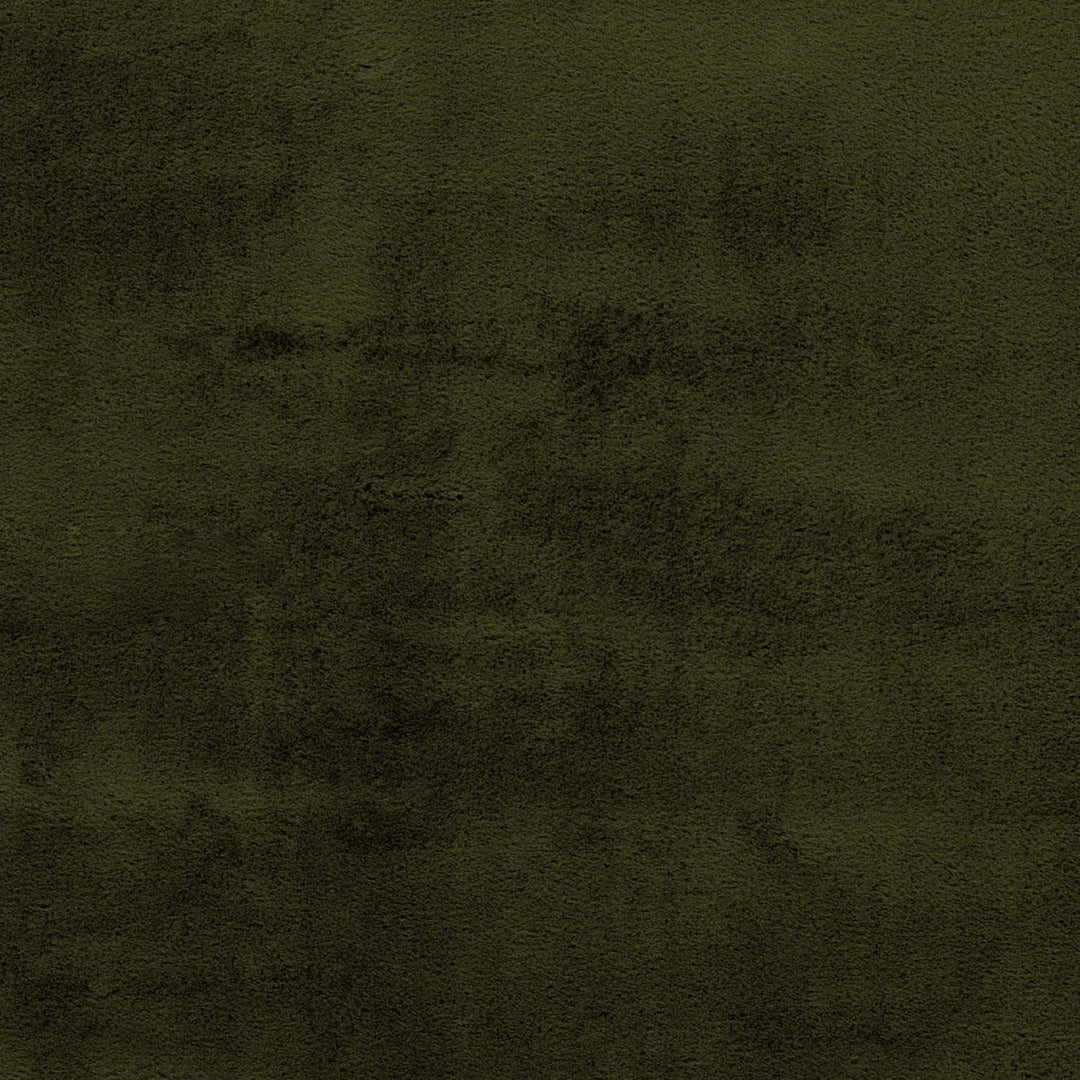 Hochflor Teppich Wohnzimmer - Einfarbig Basil, Oliv-Grün - 80x150 cm - Super Soft Polyester, Samtig-