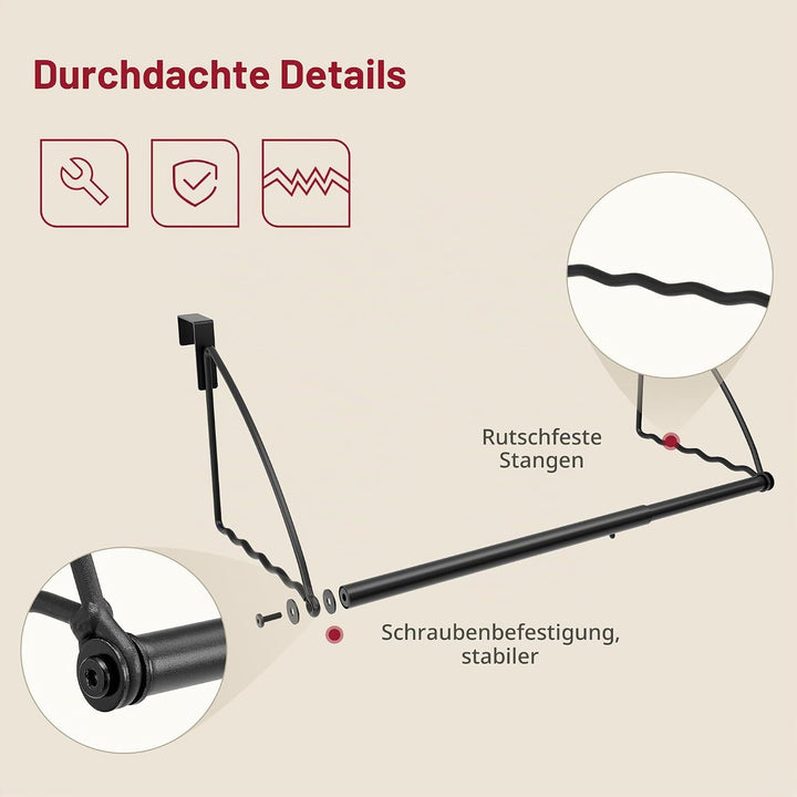 Tajsoon Türhänger, Erweiterbar und Verstellbar, Türkleiderständer für Handtücher und Mäntel, Badezim