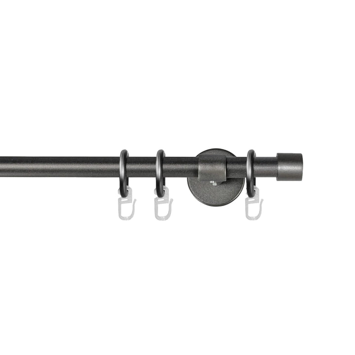 Garesa Gardinenstange Rustika Ø 16mm, 1-läufig, Graphite I Rustikale Vorhangstange aus Metall inkl.