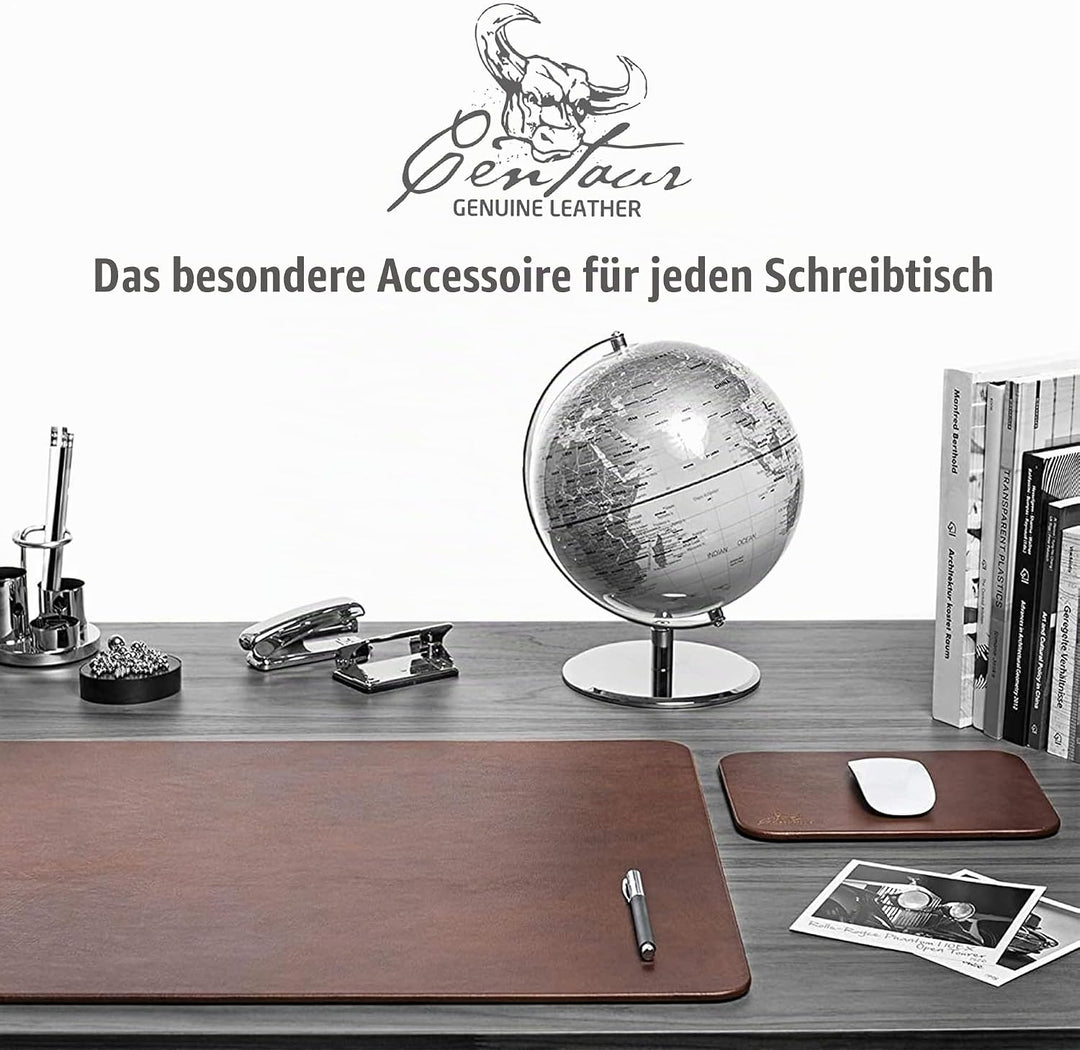 Centaur - Hochwertiges Leder Mousepad 25x18 cm nussbraun - Vintage Mauspad aus echtem Leder - Unterl