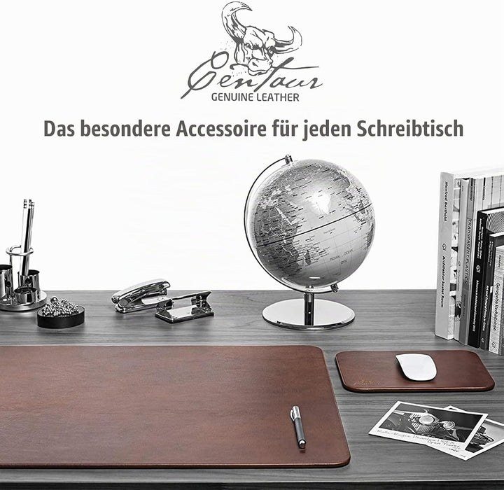 Centaur - Hochwertiges Leder Mousepad 25x18 cm nussbraun - Vintage Mauspad aus echtem Leder - Unterl