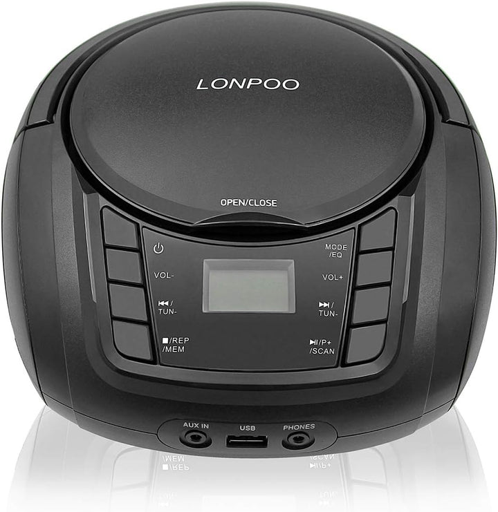LP-D03 Tragbarer Boombox CD-Player mit Bluetooth - Kinder Stereo-Boombox mit FM Radio | AUX-In | Kop