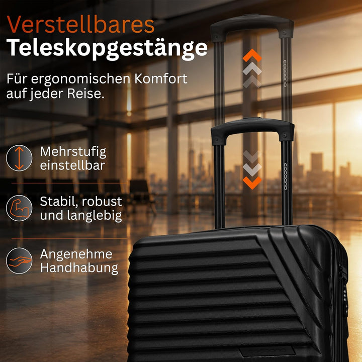 Premium Handgepäck Koffer 55x40x20cm - passend für Ryanair, Lufthansa, Eurowings und co. I 38L Handg