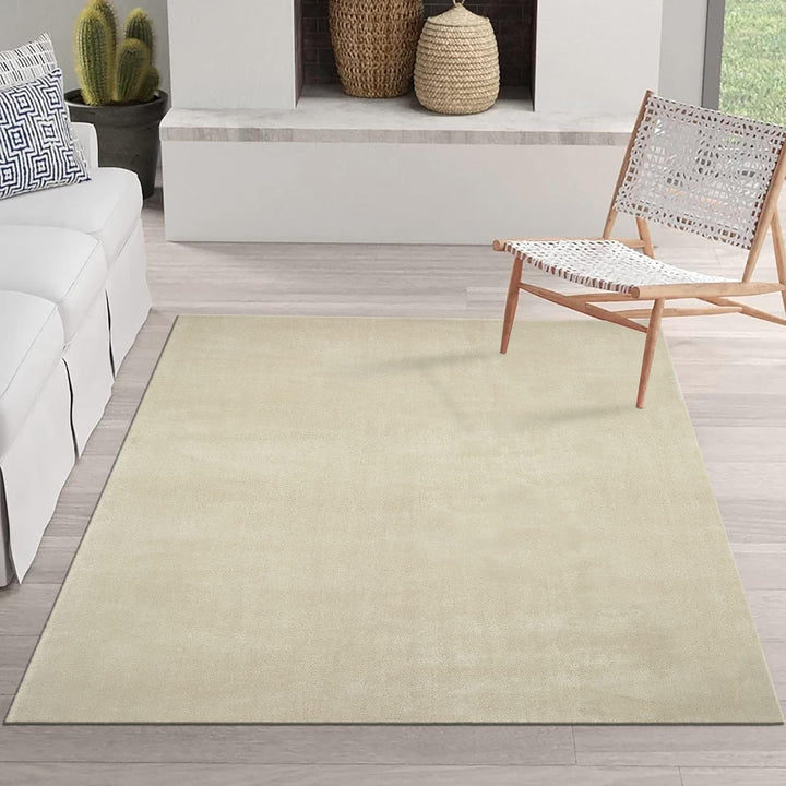TESSO LIVING Relax Flauschiger Teppich - Superweich - Modern Einfarbig - rutschfest - Waschbar bis 3