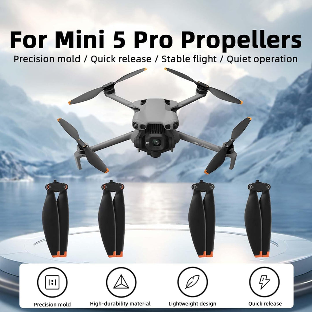 Propeller für DJI Mini 5 Pro, Schnellverschluss geräuscharme Blätter, leichte langlebige Kunststoffp