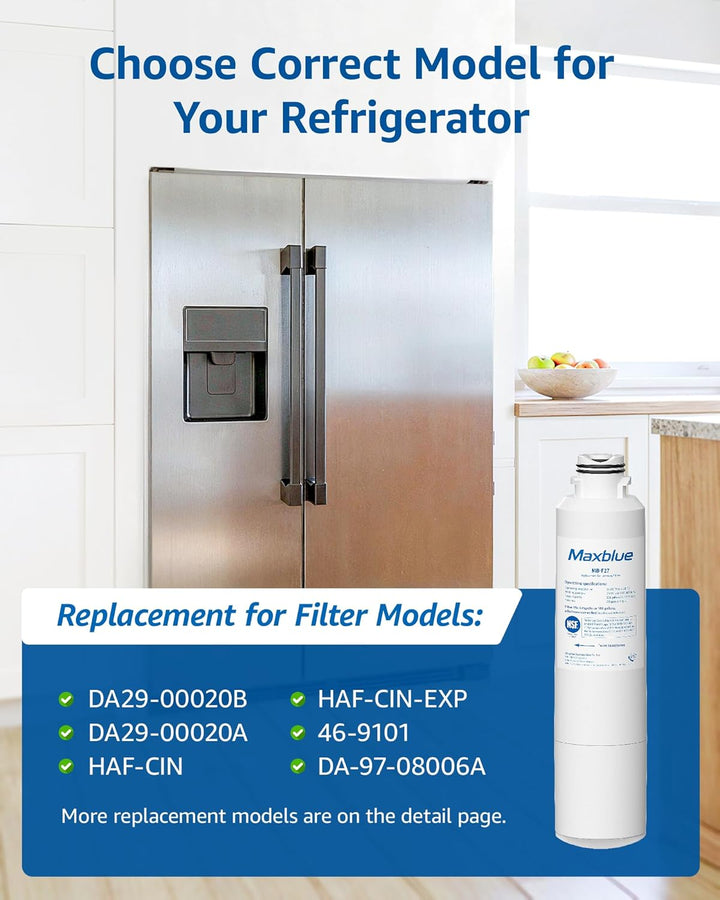 Maxblue DA29-00020B Kühlschrank Wasserfilter, Kompatibel mit Samsung DA29-00020B, DA29-00020A, HAFCI