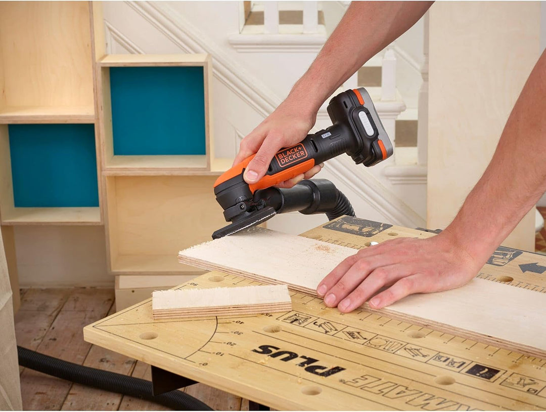 BLACK+DECKER Schnurloser Detailschleifer – dreieckiges Tablett 89 mm – 1 Akku – 40 Minuten mit einer