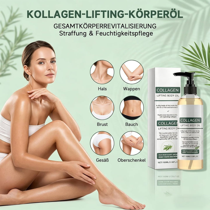 Collagen Lifting Body Oil, 2PC Collagen Lifting Körperöl, Körperöl Straffend, Feuchtigkeitsspendende
