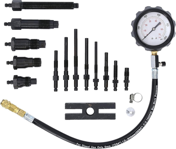 BRILLIANT TOOLS BT581000 Kompressionstester-Satz für Diesel Motoren, 18-tlg [Powered by KS TOOLS] 18