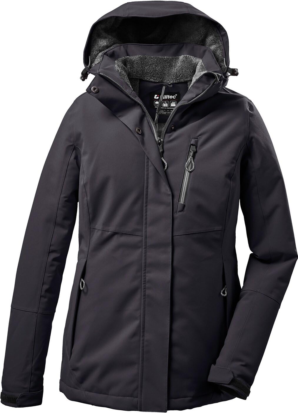 Killtec Damen Outdoorjacke Funktionsjacke mit abzippbarer Kapuze KOW 140 WMN Jckt wasserdicht, Windd