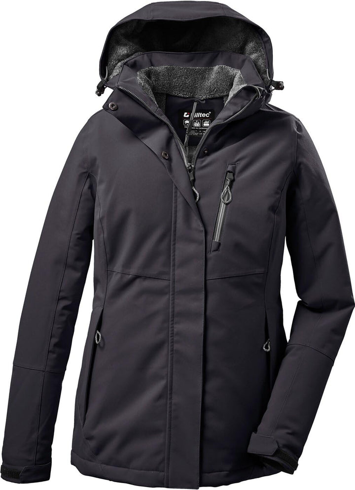 Killtec Damen Outdoorjacke Funktionsjacke mit abzippbarer Kapuze KOW 140 WMN Jckt wasserdicht, Windd