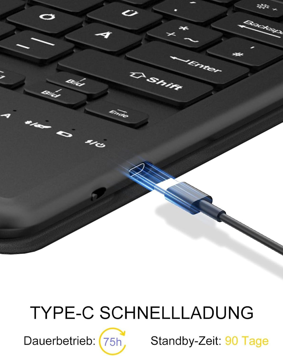 Für Idea Tab Plus 12.1" Tastaturhülle mit Touchpad QWERTZ | Für Lenovo Idea Tab Plus Tablet 12.1 Tas