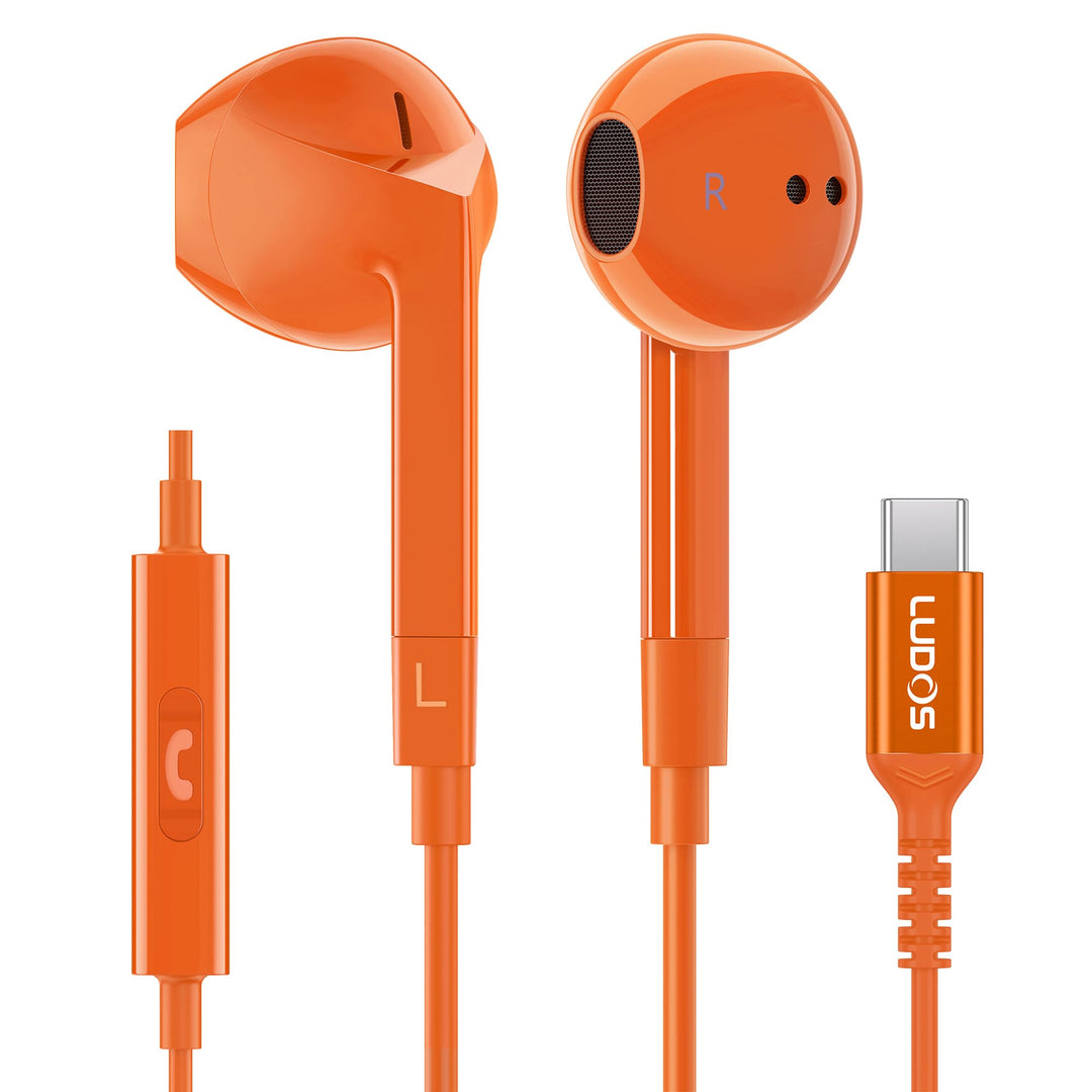 LUDOS FEROX USB C Kopfhörer, 5 Jahre Garantie für iPhone 16 15 Pro Max Plus Samsung Galaxy S24 S23 U