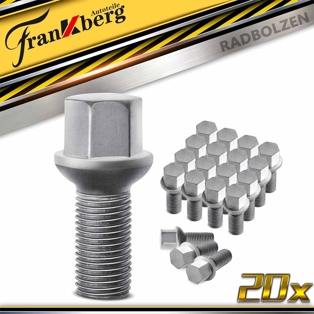 Frankberg 20x Radbolzen Radschraube Kompatibel mit A,B,C,E,M,S,R,GL,GLA,GLK-Klasse CLA CLK CLS 1998-