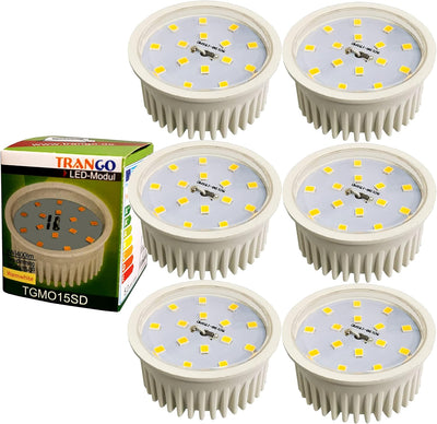 Trango 6er Set 6729-062MO LED Einbaustrahler in Edelstahl-Optik schwenkbar inkl. 6x 3000K warmweiss