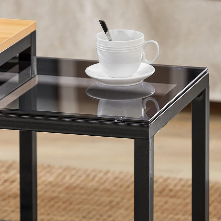SoBuy FBT35-SCH 2er Set Couchtisch Satztische Beistelltisch Sofatisch Kaffeetisch