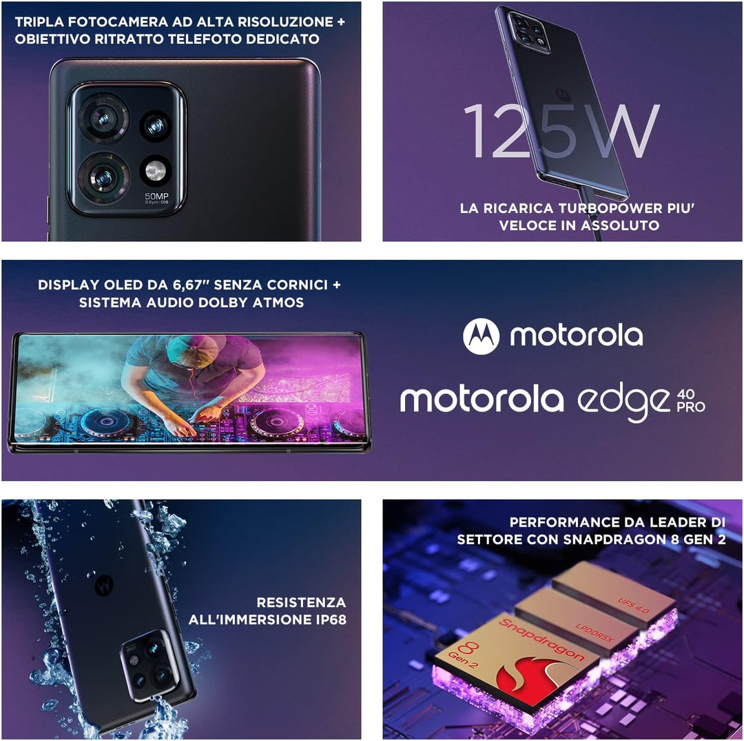 Motorola XT2301-4 Edge 40 Pro 5G, Dual, 256GB 12GB RAM, Interstellar Black
