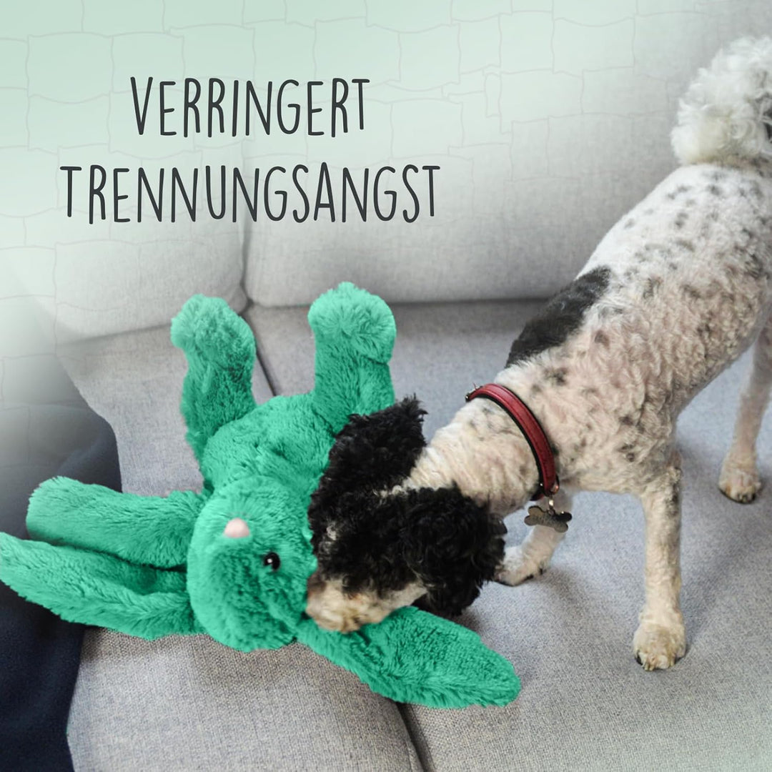 Cozy Dog Bunny Kuscheltier Hund - Kuscheltier mit Herzschlag - Plüschtier Hund - reduziert Trennungs