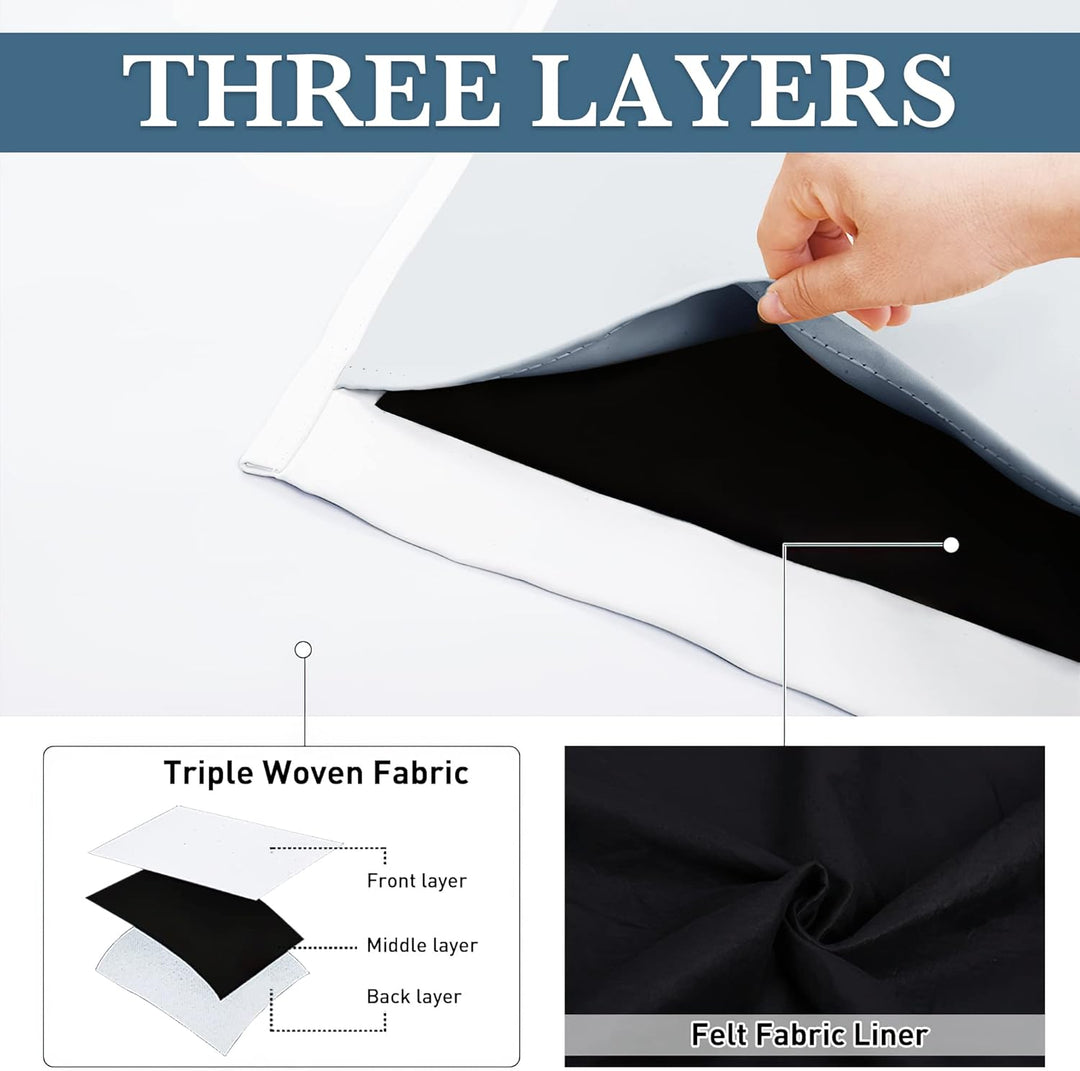 PONY DANCE Schallschutz Vorhang Weiss Lichtundurchlässige Vorhänge mit Ösen Gardienen 2-Set H 240 x