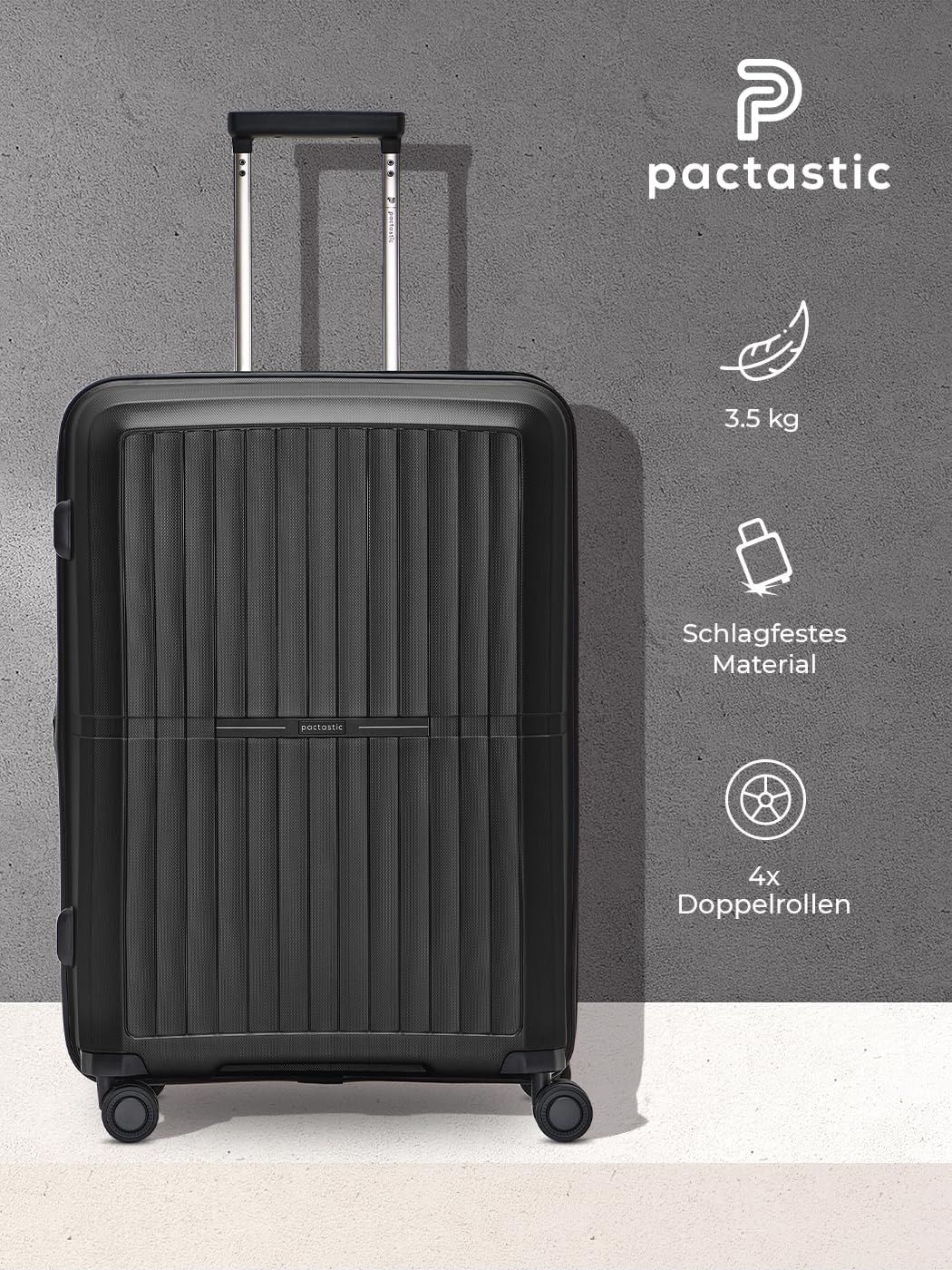Pactastic Ultraleicht Hartschalen Check-in Koffer | Mittelgrosser Trolley 45 x 26 x 67 cm | von 71 a