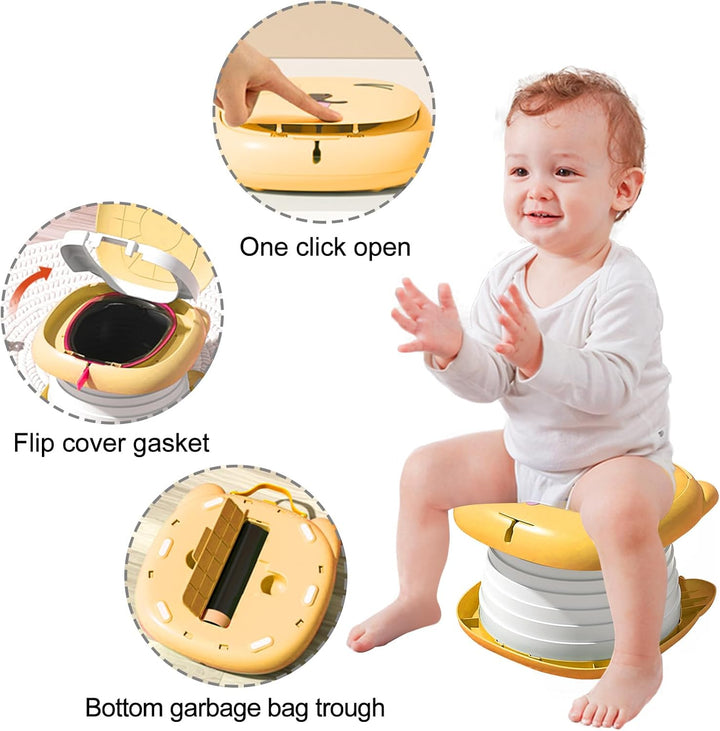 Faltbarer Toilettensitz für Kinder, Reisetöpfchen für Auto, Outdoor & Indoor, Praktisch für Camping