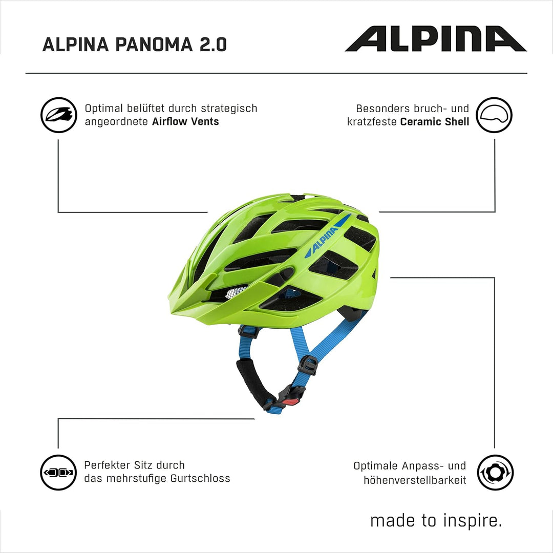 ALPINA PANOMA 2.0 L.E. - Reflektierender & Optimal Belüfteter Fahrradhelm Mit Fliegennetz & Nachrüst